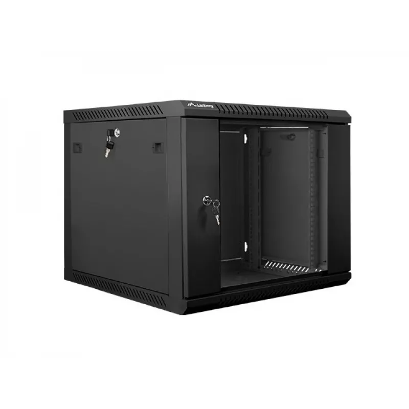 Seinale paigaldatav kapp LANBERG 9U 19 tolli WF01-6609-10B, 600×600×507 mm, 60 kg, IP20, must