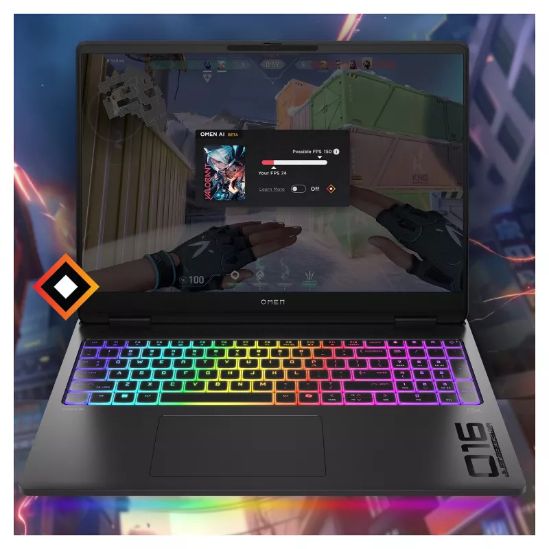 HP OMEN by MAX 16-ah0095ng CU 9 275HX, NVIDIA GeForce RTX 5080, 32GB 2TB SSD W11Home – klaviatuuri paigutus võib olla saksa