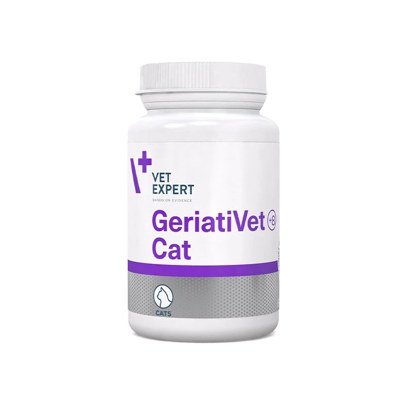 Toidulisand VETEXPERT GeriatiVet Cat kapslid 60 tk — eakate kasside tugi, ajufunktsiooni parandaja, gluteeni- ja sojavaba