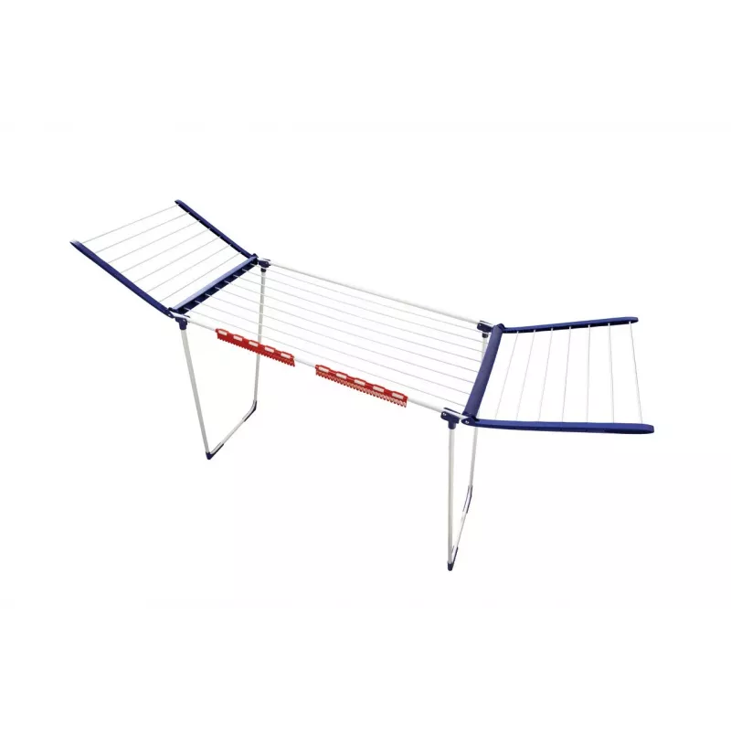 Pesukuivatusrest Leifheit Pegasus 180 Maxx Winged — põrandal seisev kuivatusrest, 18 m kuivatusruumi, reguleeritav kõrgus 1080–1280 mm, 550×1100×1280 mm, sinine/valge