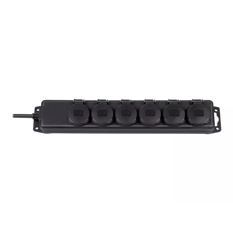 pikendusjuhe IP44 6 pesaga must 2 m H07RN-F 3G1,5 (1159970)