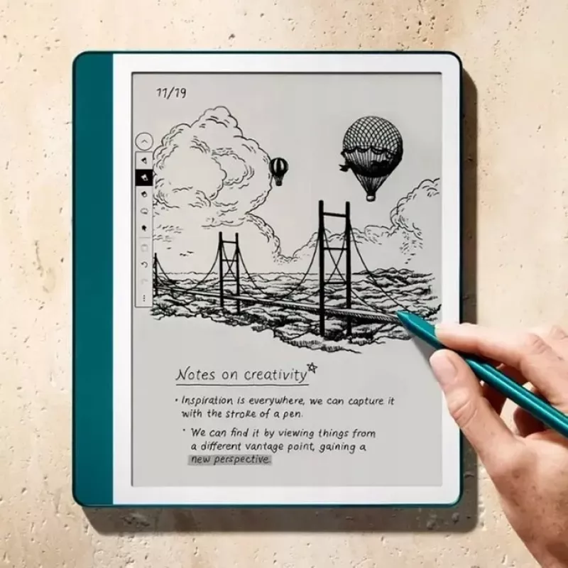 Ebook New Kindle Scribe - 2024 release 10.2 glare-free 64GB Wi-Fi (ilma lukustuskuva reklaamideta) premium-pliiatsiga Jade