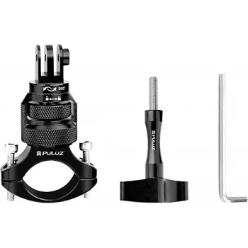 Alumiiniumist 360° PULUZ roolikinnitus sportkaameratele (must)