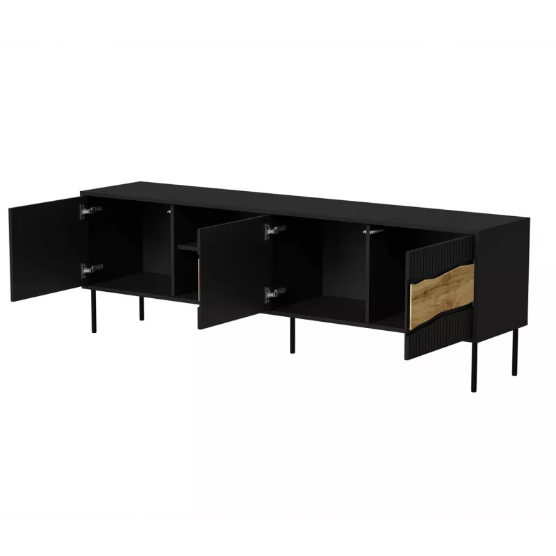 TV-kapp cama meble INSERTO 3D1W 190x40x62 cm must LED-iga