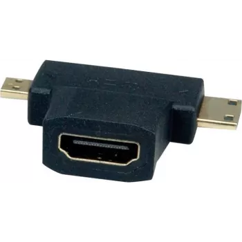 VALUE HDMI-Adapter mit Ethernet - HDMI weiblich zu mini HDMI, mikro HDMI männlich