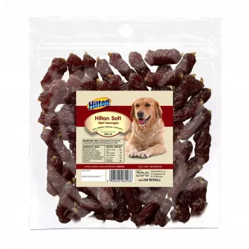 Koerte maiused Hilton Soft Sausages with Beef 500 g — hambahoolduslikud treeningmaiused, valk 33%, rasv 4%