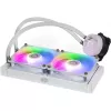 Vedelikjahutuskomplekt Cooler Master MasterLiquid 240L Core ARGB Valge — 240 mm radiaator, 120 mm ventilaatorid, toetab LGA1700/AM5/AM4 ja vanemaid pesasid