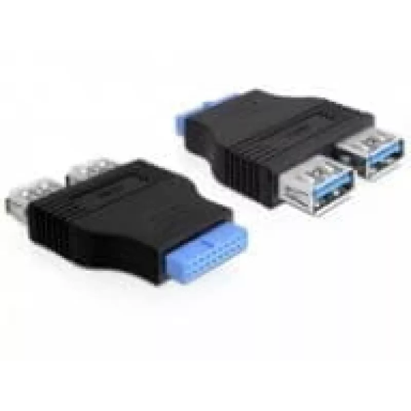 Delock Adapter USB 3.0 Pin Header Socket > 2 x USB 3.0 Socket - kõrvuti (65324)