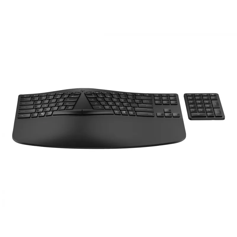 HP 960 Ergonoomiline juhtmevaba klaviatuur, täissuuruses (100%), juhtmevaba, RF-juhtmevaba + Bluetooth, membraan, must
