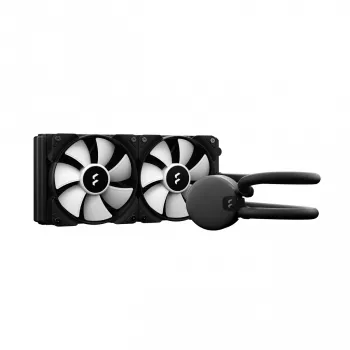 Universaalne vedelikjahutus Fractal Design Lumen S24 v2 RGB — 240 mm radiaator, 120 mm RGB-ventilaatorid, must