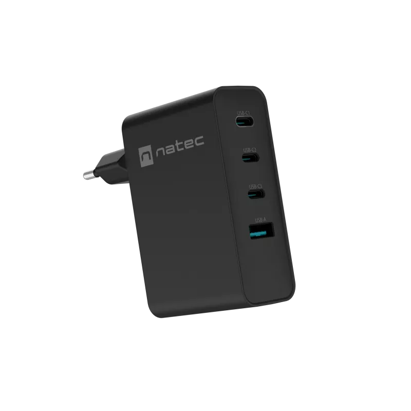 NATEC NUC-2234 laadija sülearvutile ja nutitelefonile, must, vahelduvvool, kiirlaadimine, siseruumides