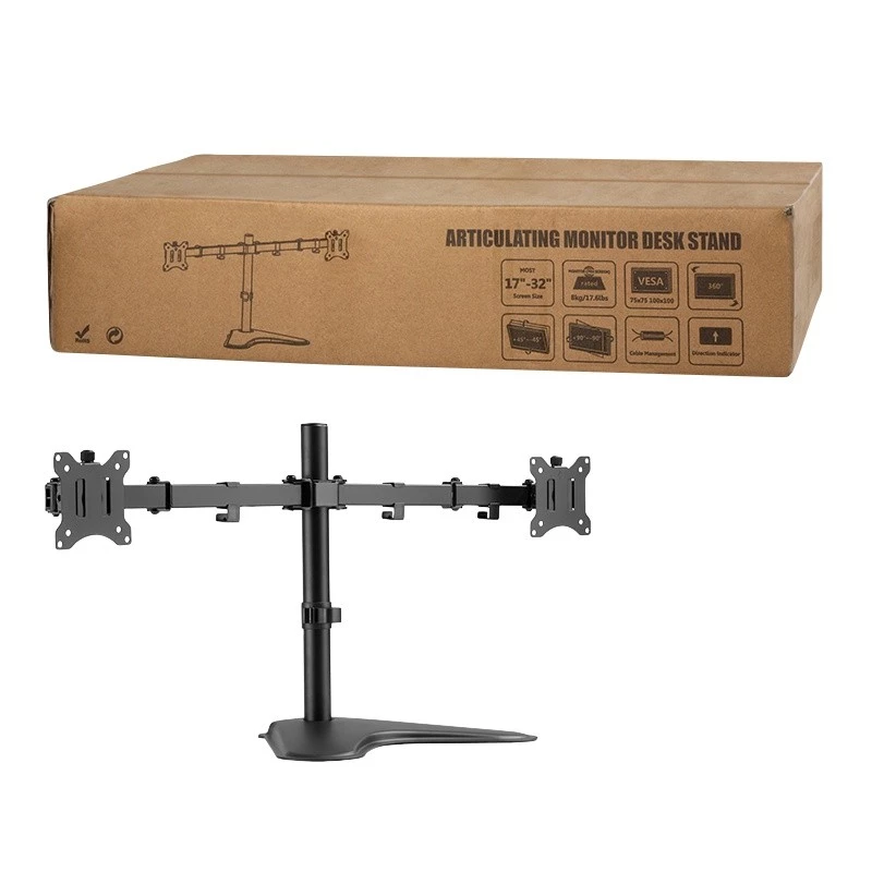 Monitor mount LOGILINK BP0099 for 2 displays, up to 81.3 cm (32 inch), VESA 75x75–100x100, max 8 kg, Must