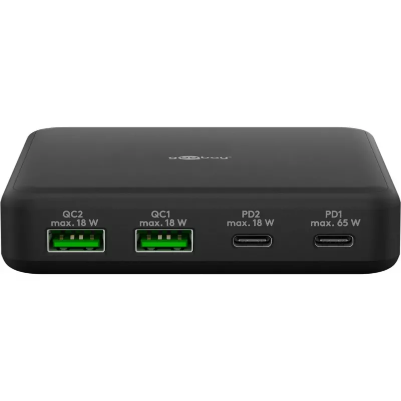 GOOBAY multiport USB-C PD GaN lauaadapter 65 W, must