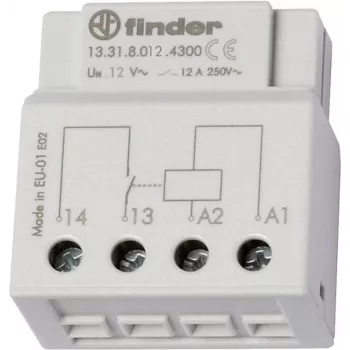 Finder Relee UP-Dose või Schalterdose jaoks 13.31.8.012.4300 12 V/AC 1 avatud kontakt 12 A 250 V/AC (13.31.8.012.4300)