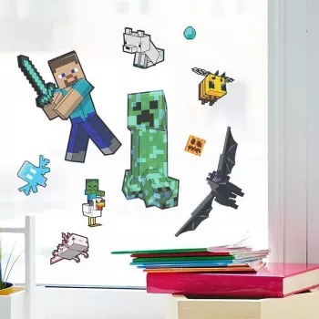 Akna külge kleepuvad dekoratiivkleebised Paladone Minecraft PP13105MCF – korduvkasutatavad dekoratiivkleebised akendele ja siledatele pindadele