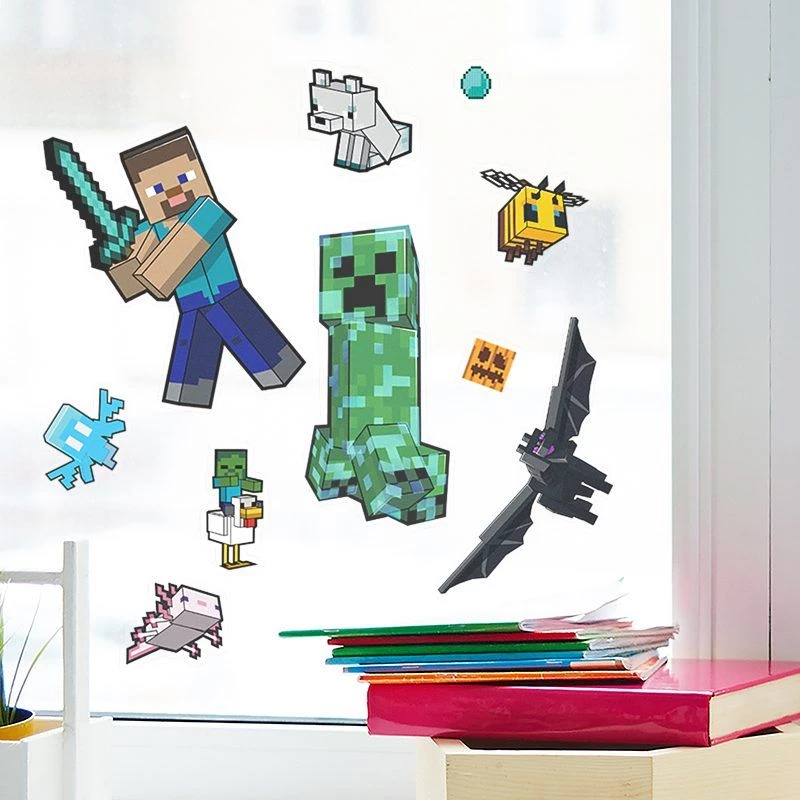 Akna külge kleepuvad dekoratiivkleebised Paladone Minecraft PP13105MCF – korduvkasutatavad dekoratiivkleebised akendele ja siledatele pindadele