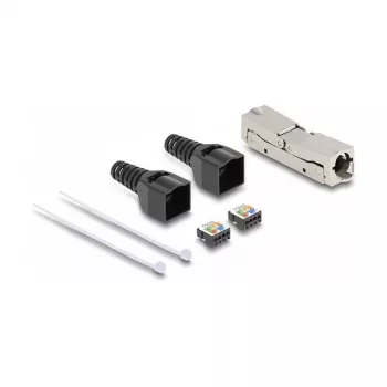 DeLOCK RJ45 ühenduspesa LSA-LSA Cat.6A tööriistavaba Must