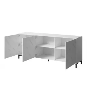 MARMO 3D kummut 200x45x80,5 cm valge matt/marble valge