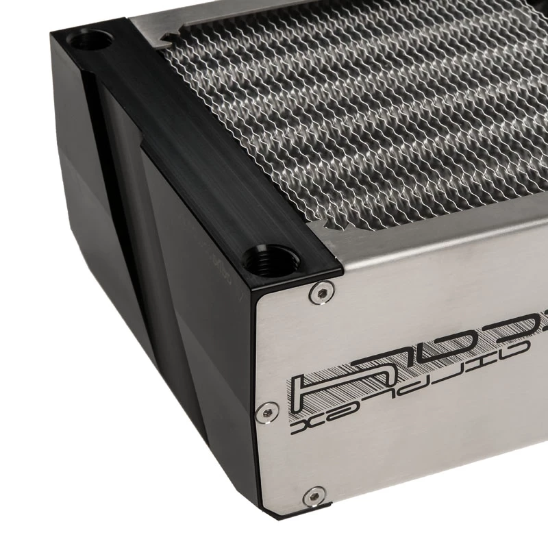 Radiaator Aqua-Computer airplex radical 4/480 — Alumiinium/Vask/Roostevaba teras, 520×140×73 mm