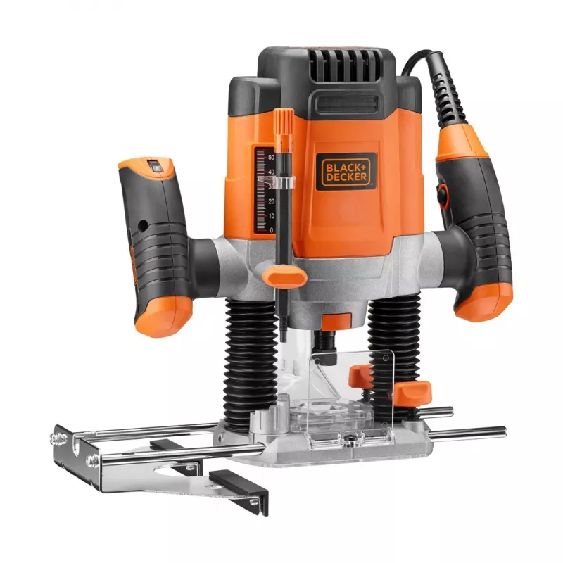 Ruuter/trimmer Must & Decker KW1200EKA-QS — kompaktne ruuter reguleeritavate sügavusseadetega, ergonoomiline disain