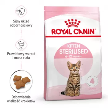 Kuiv kassitoit Royal Canin Kitten Sterilised 3,5 kg — linnuliha, 34% valku, 12% rasva