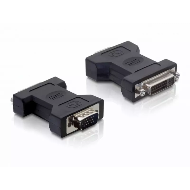 Delock - VGA adapter - DVI-I (W) HD-15 (VGA) (M) - pöidlakruvidega (65017)