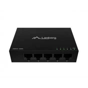 Võrgukommutaator LANBERG DSM1-1005 5x 1 Gb/s haldamata töölaua, metallkorpuses, 12V