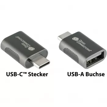Good Connections adapter USB 3.2 Gen.1 3.0 pistik C USB-A pesale galvaniseeritud metallkorpuses (USB-AD302)