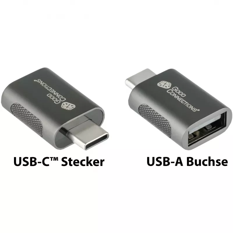 Good Connections adapter USB 3.2 Gen.1 3.0 pistik C USB-A pesale galvaniseeritud metallkorpuses (USB-AD302)