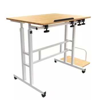 Macleani mobiilne sülearvutilaud, valge, 80x60cm, maks 50kg, reg. kõrgus 67-115cm, MC-124 W