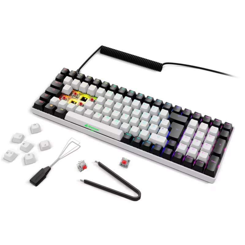 SKILLER SGK50 S2, Gaming Keyboard White, DE-Layout, Gateron Red