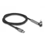 USB USB-C to Lightning laadimis- ja andmekaabel nurgelise pistikuga ja alusfunktsiooniga, DELOCK 1,5 m, 9 V 3 A (MFi)