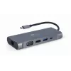 Gembird A-CM-COMBO7-01 sülearvuti dokk/portreplikaator USB 3.2 Gen 1 (3.1 Gen 1) Type-A Hall