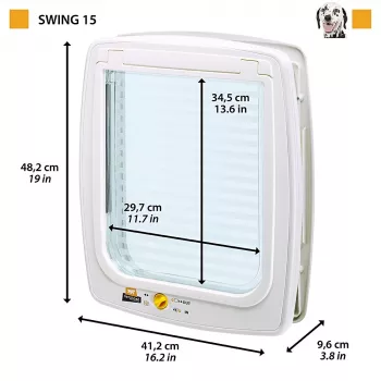 FERPLAST Swing 15 - suur koeraukse luuk, valge