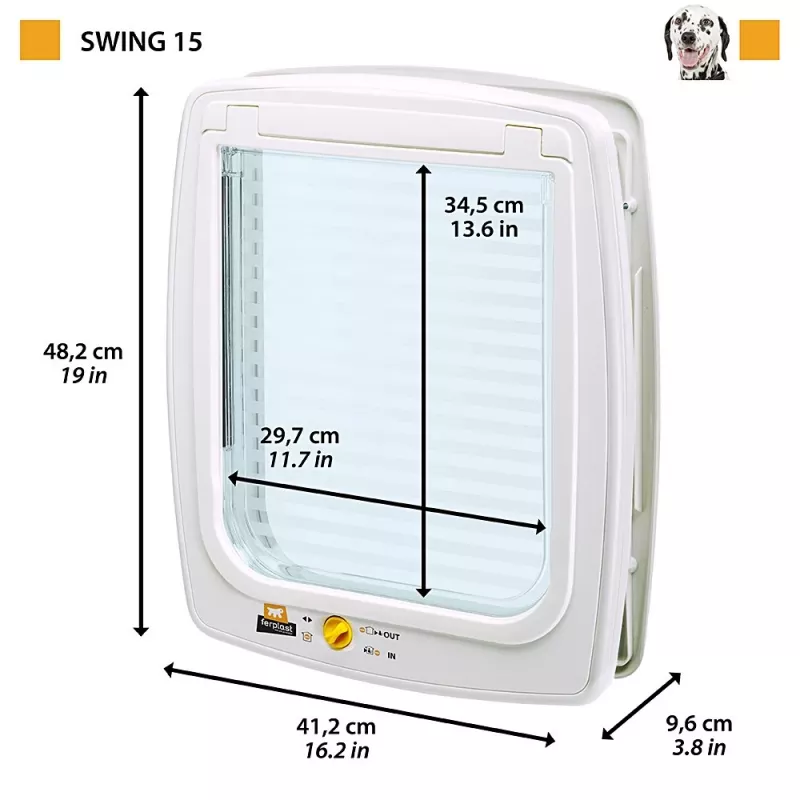 FERPLAST Swing 15 - suur koeraukse luuk, valge