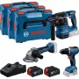 18V Professional Set, GBH 18V-22 + GSR 18V-65 + GWS 18V-8 Professional, tööriistakomplekt sinine, 2x Li-Ion aku 5,0Ah, 3 L-BOXXis