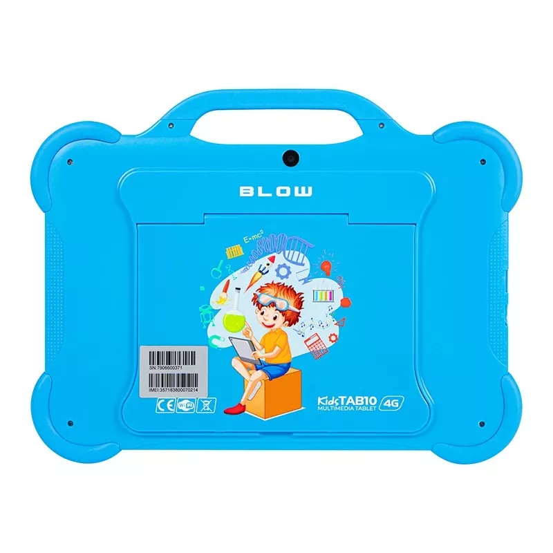 Tahvelarvuti BLOW KidsTAB10 10,1-tolline täissuuruses tahvelarvuti, 10,1-tolline IPS 1200x1920, Android 12, 4 GB muutmälu, 64 GB eMCP, 4G (MicroSIM), 6000 mAh, Astral Blue