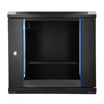 EXTRALINK LITE 9U 530X400 SEINAKINNITATAV RACK-KAPP MUST RIIULIGA