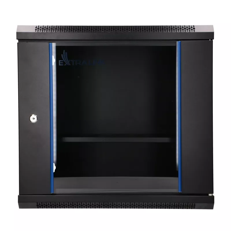 EXTRALINK LITE 9U 530X400 SEINAKINNITATAV RACK-KAPP MUST RIIULIGA