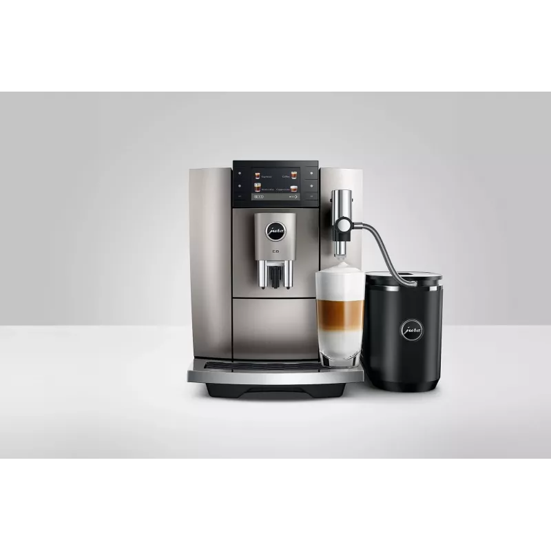 Espressomasin JURA E8 Täisautomaatne 1,9 L Hõbedane — 15 bar, 3,5-tolline ekraan, veski, piimavahustaja