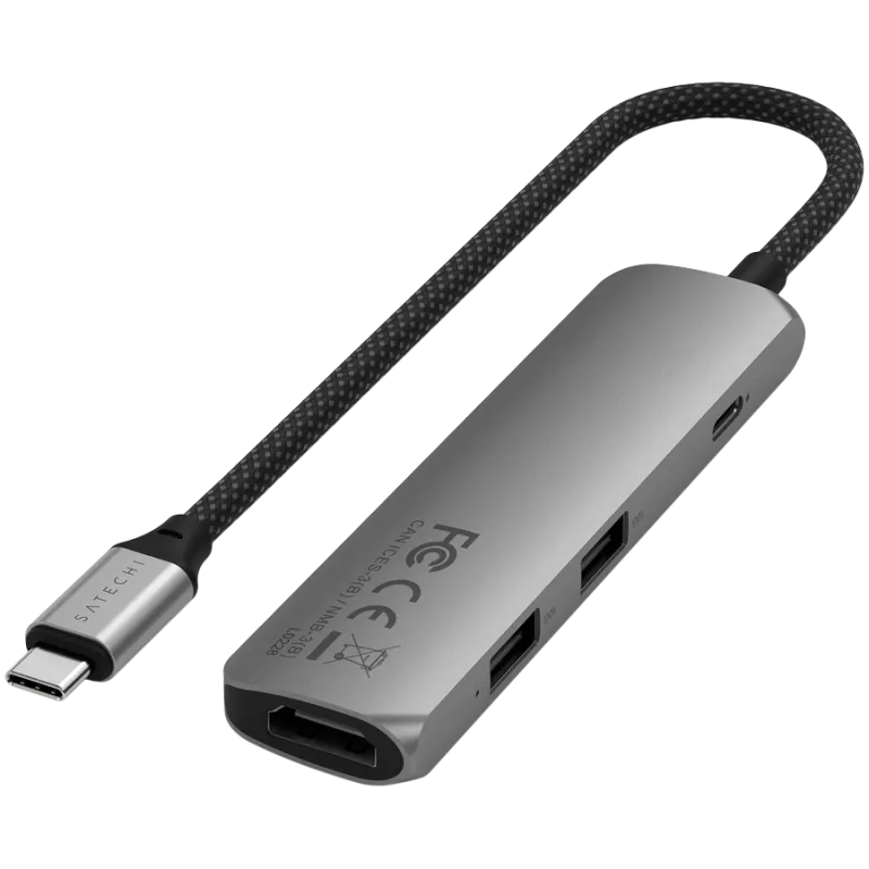 Satechi ST-P4SM liidese jaotur USB Type-C 10000 Mbit/s Hall