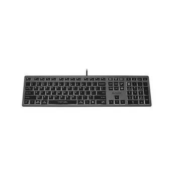 Juhtmega A4Tech klaviatuur FX60H USB QWERTY — täissuuruses 100%, valge taustvalgustusega, hall