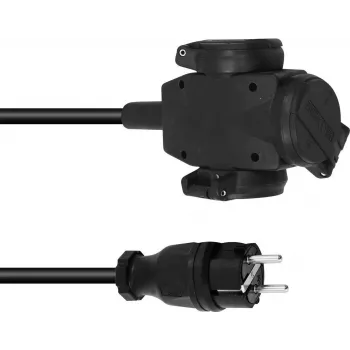 Pikendusjuhe PSSO 30247011 3x1,5 mm² 3 m 3-suunaline Must