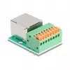 DeLOCK 90652 kaabelsoovahetaja RJ45 8-kontaktiline klemmiplokk Roheline Hõbedane