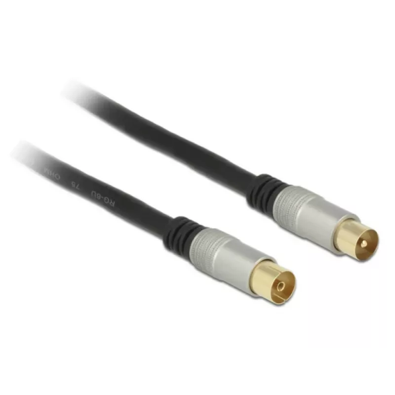 Koaksiaalkaabel RG-6/U DeLOCK 88946 2m IEC Must