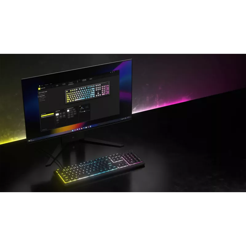 Corsair K55 CORE RGB klaviatuur Mängimine USB QWERTZ Saksa Must