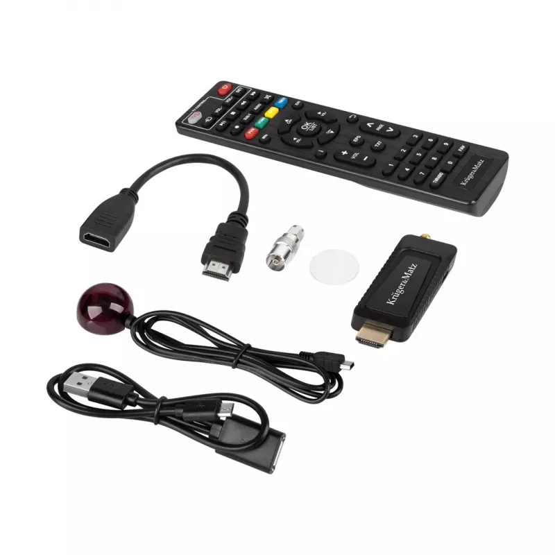 Mini DVB-T2 H.265 HEVC tuuner KRUGER & MATZ KM9998, 470–862 MHz, 1 tuuner, HDMI, USB, 720p