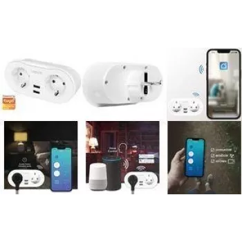 Nutikas Wi‑Fi pistikupesa LOGILINK SH0102, valge, 2 pistikupesa