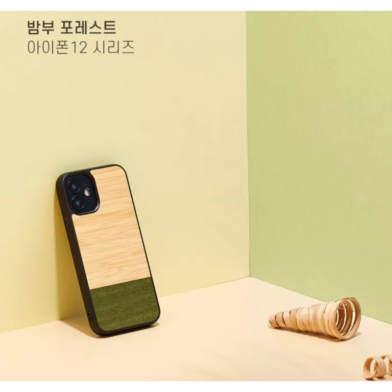 man and wood telefoniümbris iPhone 12 mini jaoks — bambusmets must