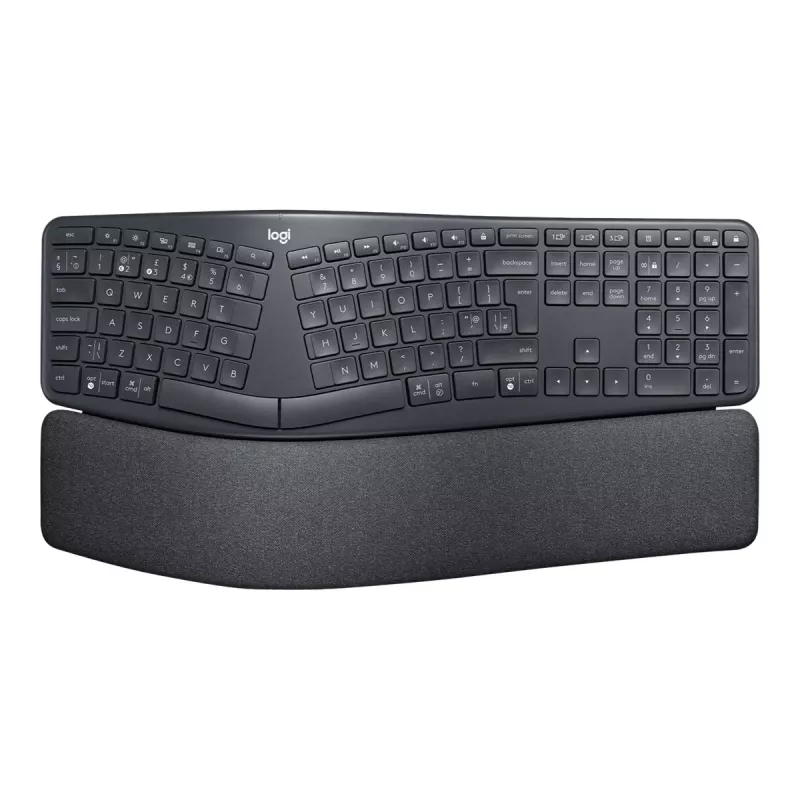 Logitech ERGO K860 - klaviatuur - juhtmevaba - 2,4 GHz, Bluetooth 5.0 - QWERTY - GB - grafiit